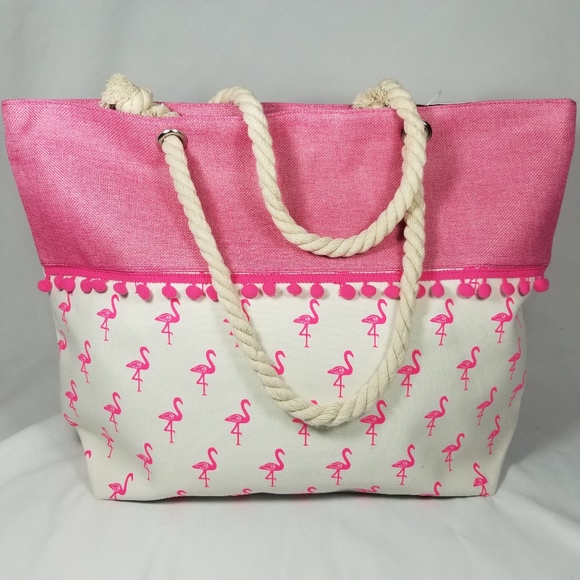 Flamingo Pom Pom // Sail to Sea Totes - Picture 7 of 8